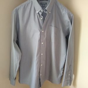 Eddie Bauer Grey XL Button Down Wrinkle Free Long Sleeve Shirt